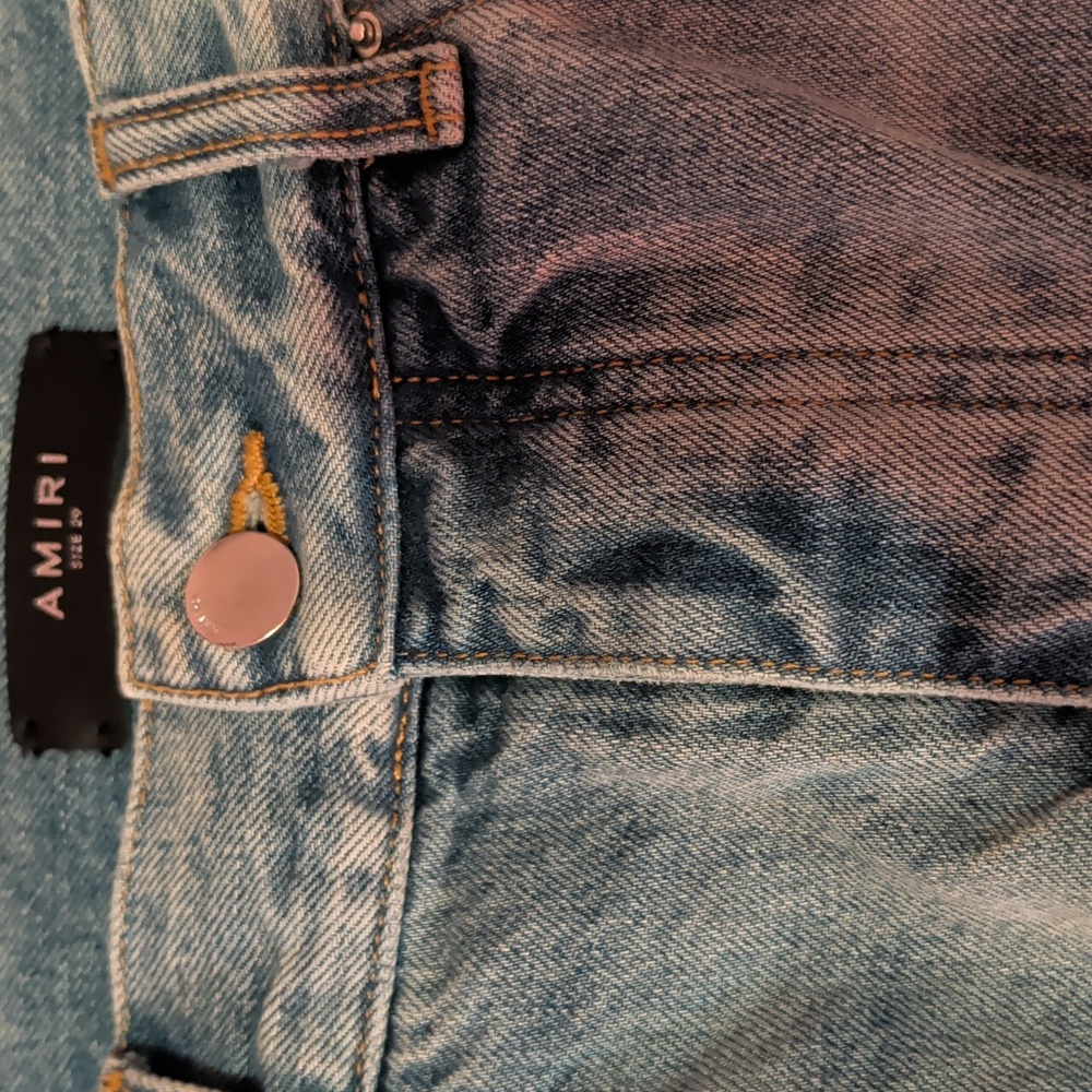 AMIRI Light Blue Released Hem Size 29 Button Fly 90s Men Jeans With Box